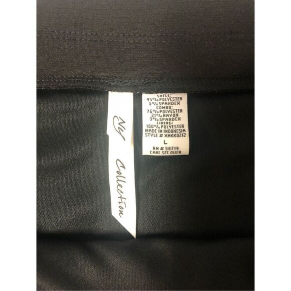 NY Collection Women’s Black and Silver Knee Length Elegant Skirt Size L NWT - Picture 2 of 5